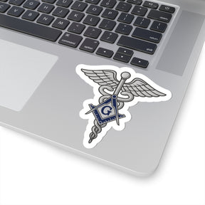 Master Mason Blue Lodge Sticker Decal - Kiss-Cut Silver Medical Doctor - Bricks Masons