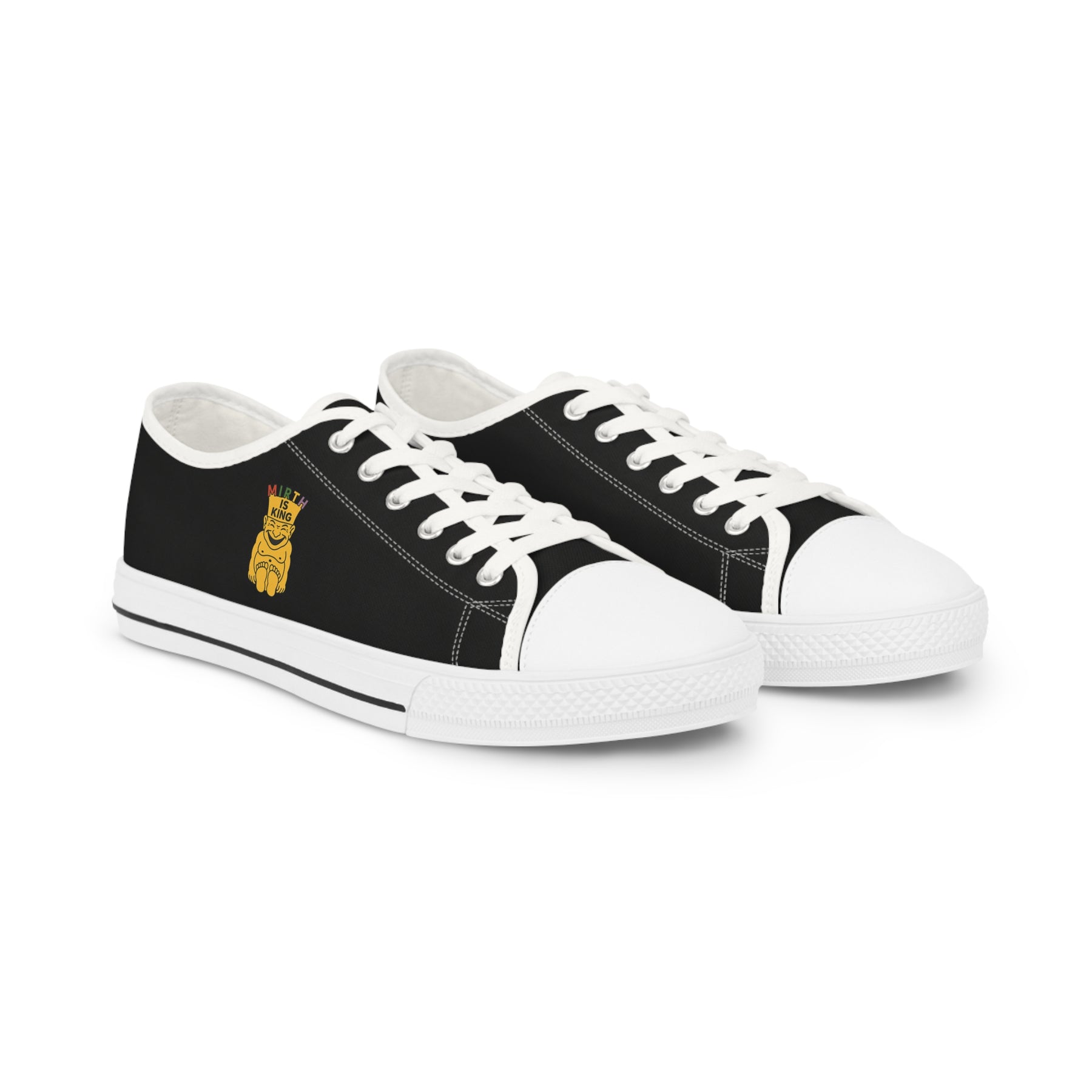 Royal Order of Jesters Sneaker - Low Top Sneaker Black & White Mirth is King - Bricks Masons
