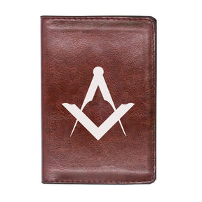 Master Mason Blue Lodge Wallet - Black & Brown - Bricks Masons