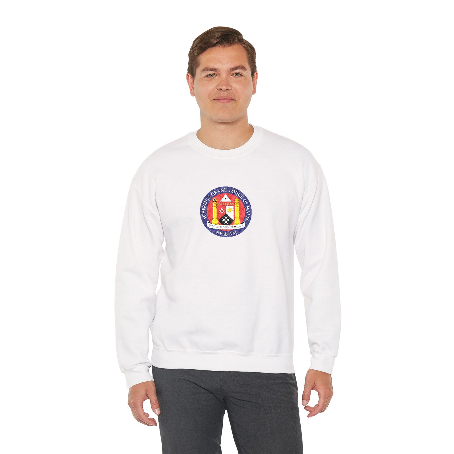Malta Jurisdiction Sweatshirt - Crewneck Embroidered Emblem - Bricks Masons