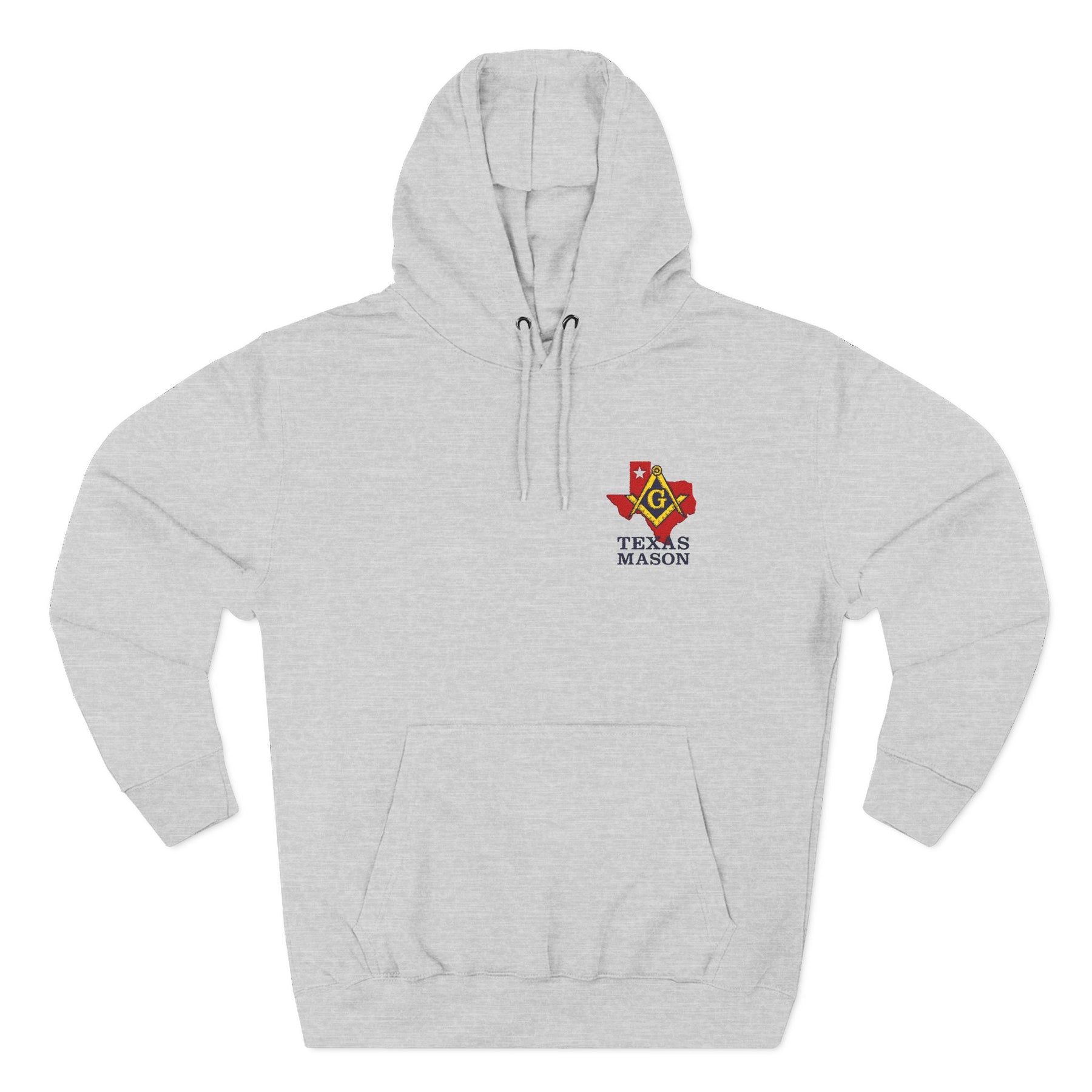 Master Mason Blue Lodge Hoodie - Three-Panel Fleece Front Embroidery - Bricks Masons