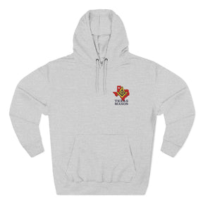 Master Mason Blue Lodge Hoodie - Three-Panel Fleece Front Embroidery - Bricks Masons