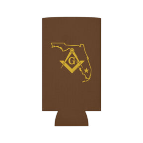 Master Mason Blue Lodge Can Cooler - Florida Mason Brown Color - Bricks Masons