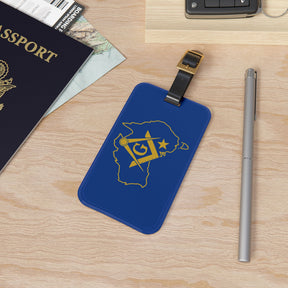 Master Mason Blue Lodge Australia Jurisdiction Luggage Tag - S&C G With Leather Strap - Bricks Masons