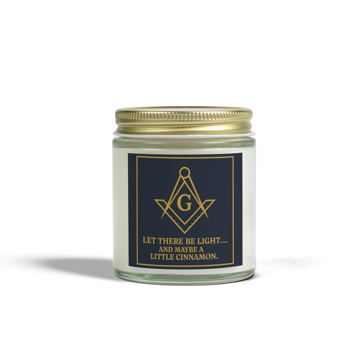 Master Mason Blue Lodge Candle - Let There Be Light Scented Coconut Apricot Wax - Bricks Masons