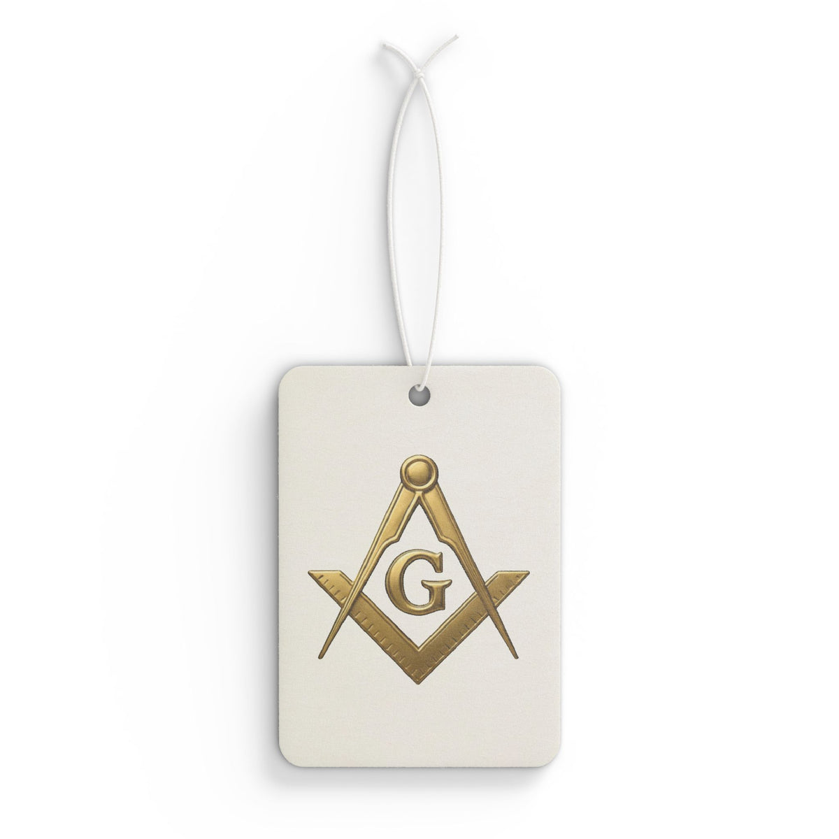 Master Mason Blue Lodge Car Air Freshener - Gold Square & Compass with G - Bricks Masons