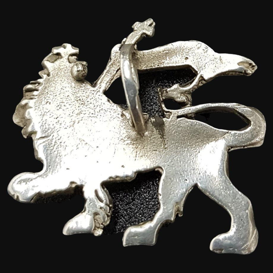 Rastafari Leon Judah Pendant In Silver 3.5 X 2.5 Cm 8 Gr Art 498 - Bricks Masons