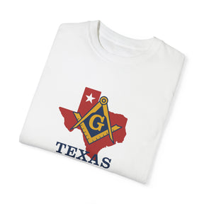 Master Mason Blue Lodge T-Shirt - Texas Mason Garment-Dyed Tee - Bricks Masons