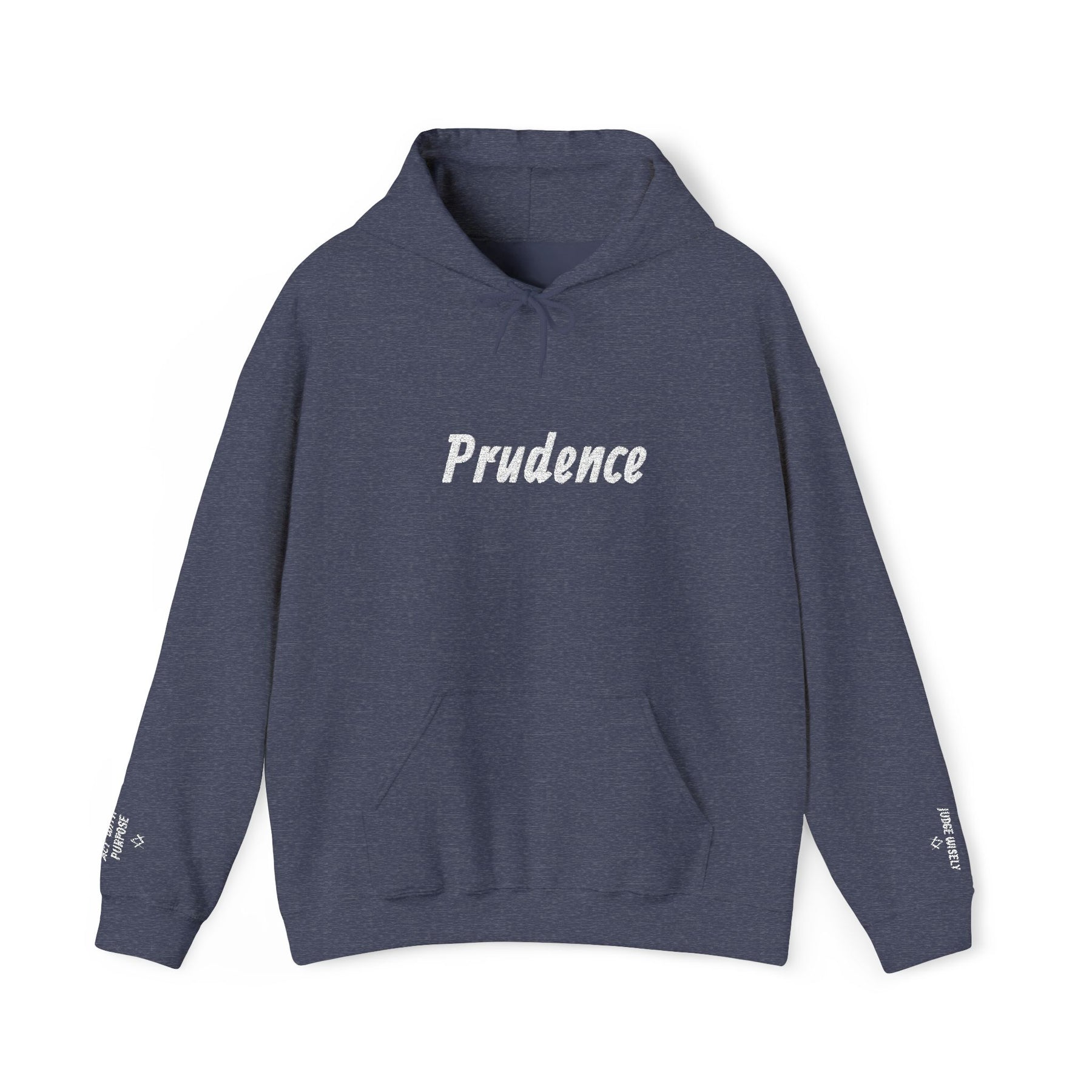 Entered Apprentice Blue Lodge Hoodie - Prudence Front & Sleeves Embroidery Detailing - Bricks Masons