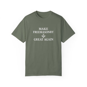 Master Mason Blue Lodge T-Shirt - Make Freemasonry Great Again Garment-Dyed Tee - Bricks Masons