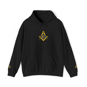 Master Mason Blue Lodge Hoodie - Soft Cotton Poly Blend Embroidered Detail - Bricks Masons
