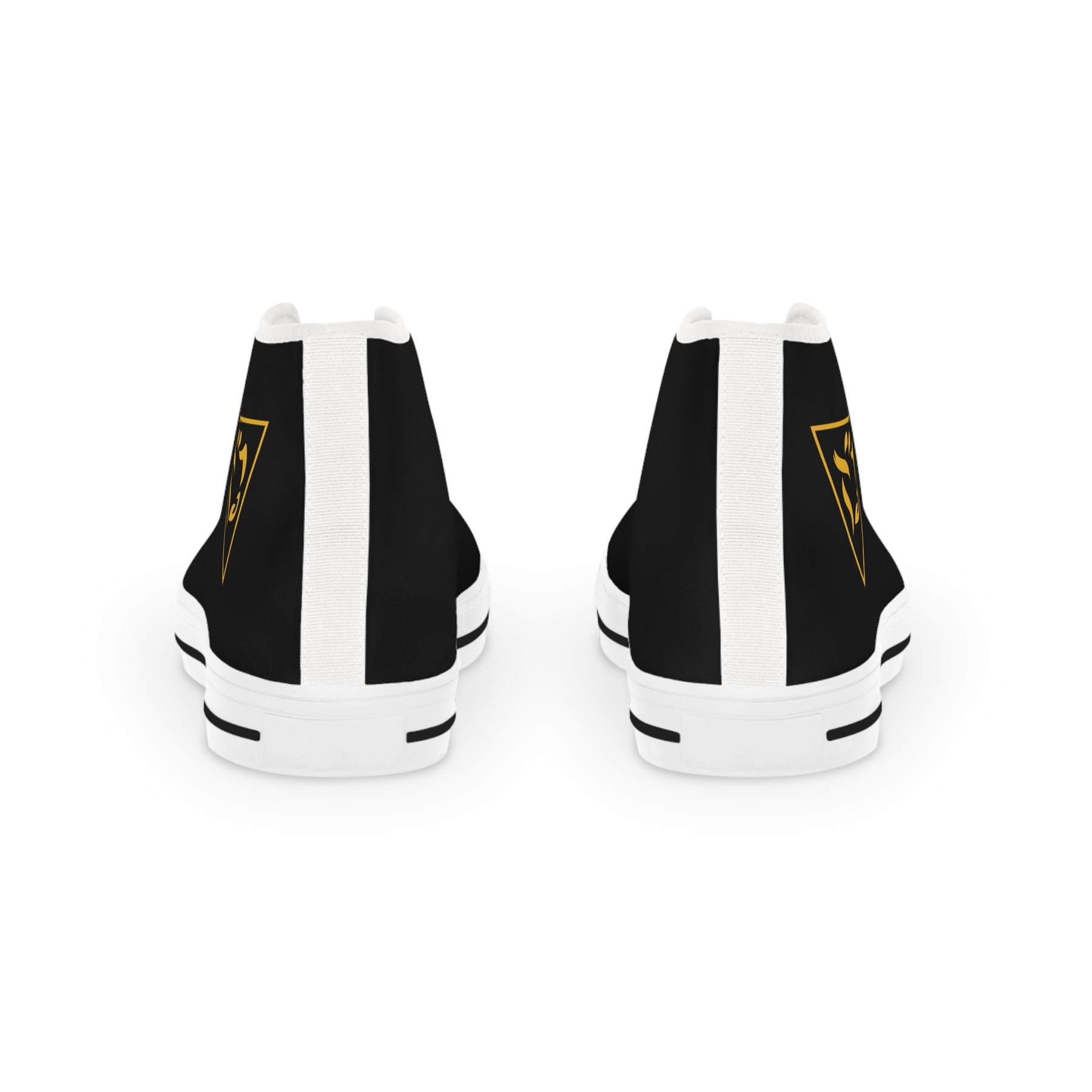 Grand Tiler of Solomon Sneaker - High Top Black & White Golden Emblem - Bricks Masons
