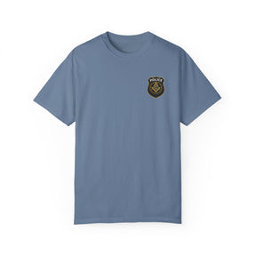 Master Mason Blue Lodge T-Shirt - Police Mason Garment-Dyed Tee - Bricks Masons