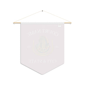DOI Pennant - Personalized Pink Polyester Twill - Bricks Masons