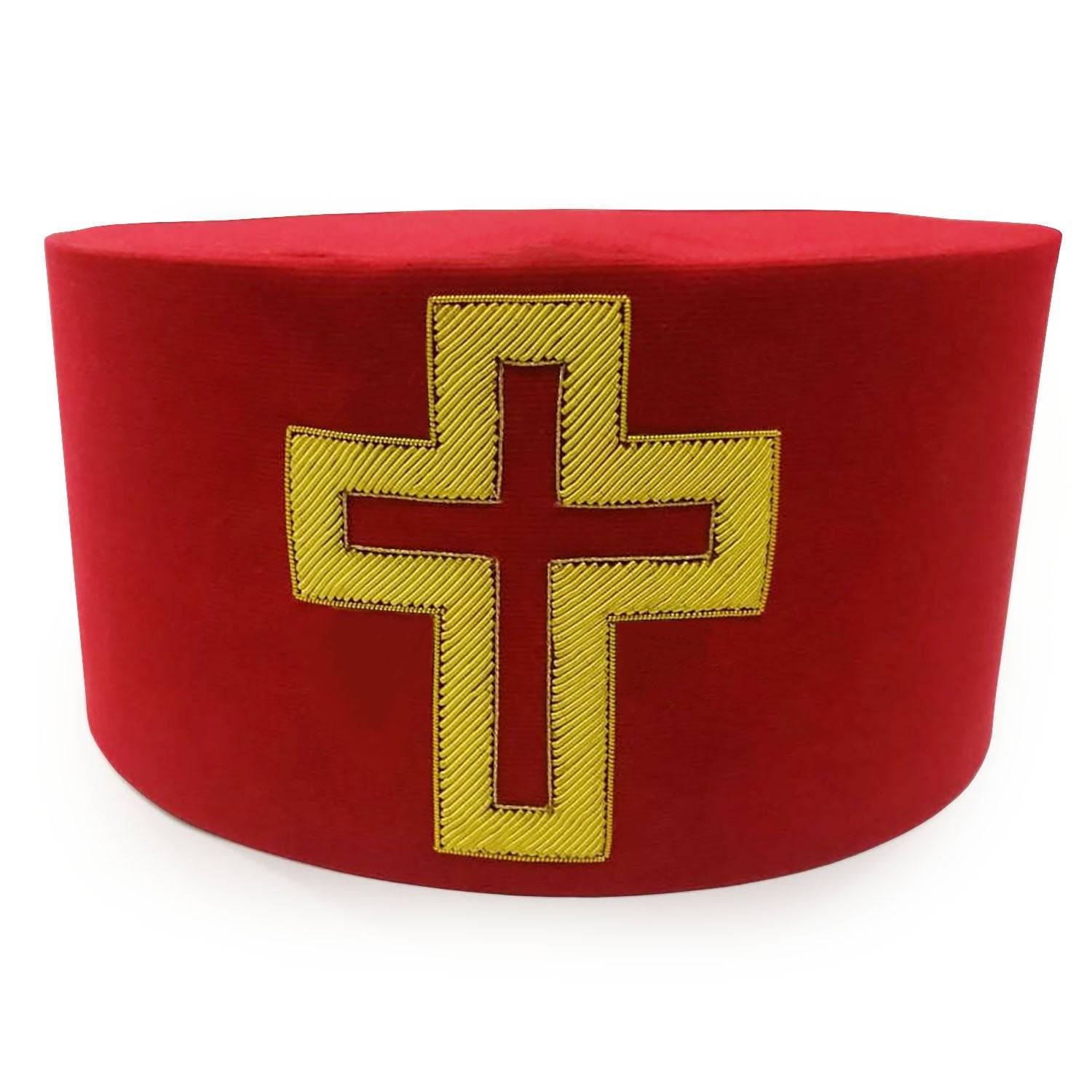 Sir Knight Knights Templar Commandery Crown Cap - Red Passion Cross