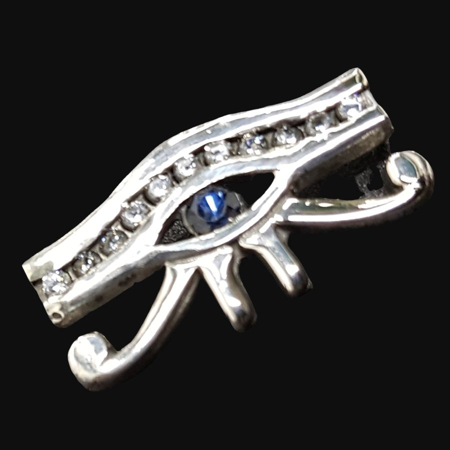 Egyptian Horus Eye Pendant, Silver and Stones, 3 x 2 cm, 7 g, Art. 608 - Bricks Masons