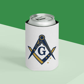 Master Mason Blue Lodge Australia Jurisdiction Can Cooler - S&C G Australia Flag - Bricks Masons