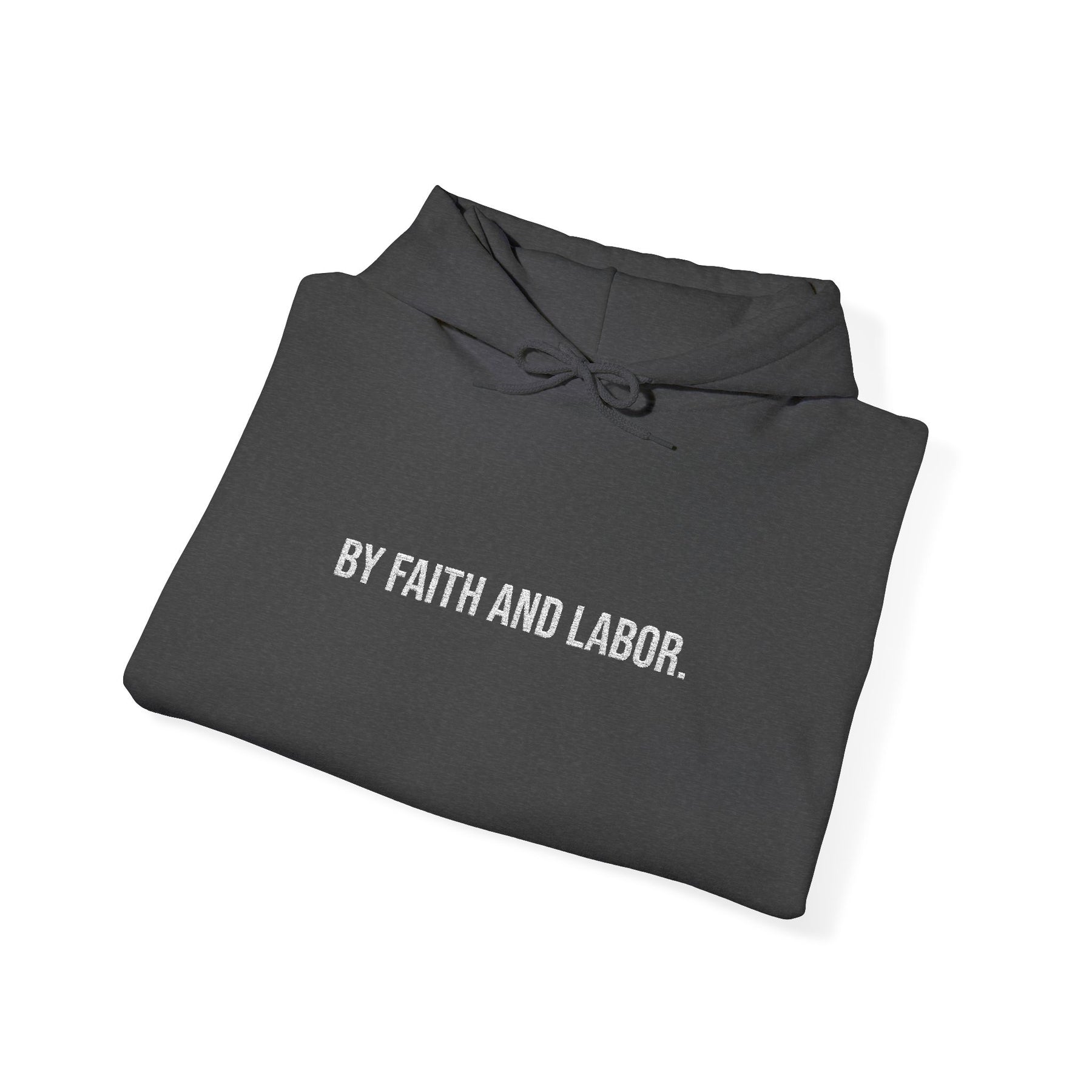 Master Mason Blue Lodge Hoodie - By Faith And Labor with Square & Compass G Embroidery - Bricks Masons