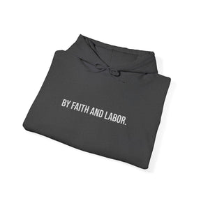 Master Mason Blue Lodge Hoodie - By Faith And Labor with Square & Compass G Embroidery - Bricks Masons