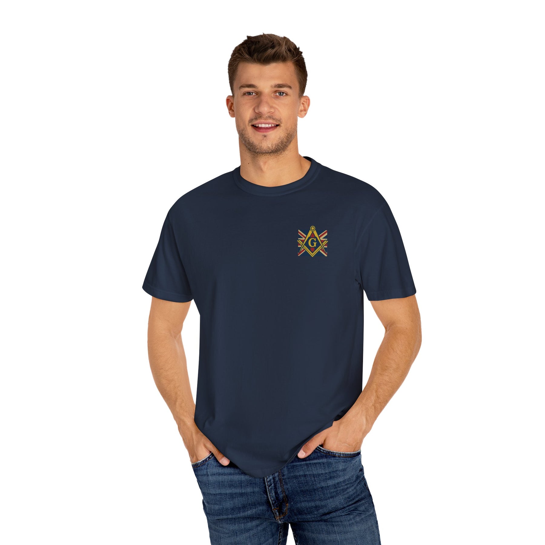 Master Mason Craft T-Shirt - United Kingdom Mason Garment-Dyed Tee - Bricks Masons