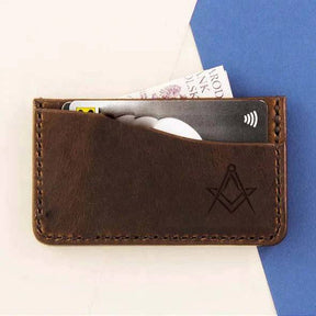 Master Mason Blue Lodge Wallet - Dark Brown