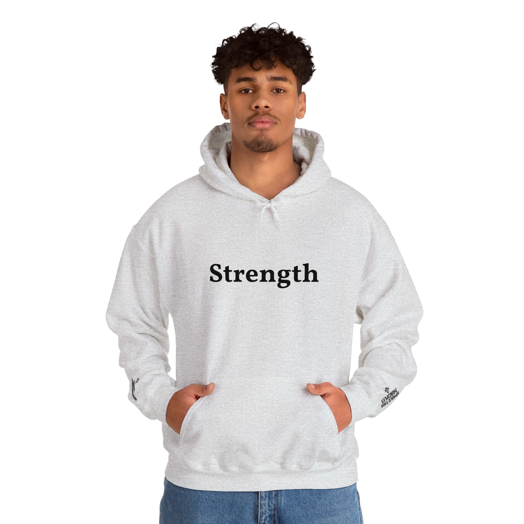 Master Mason Blue Lodge Hoodie - Strength Front & Sleeves Embroidery - Bricks Masons