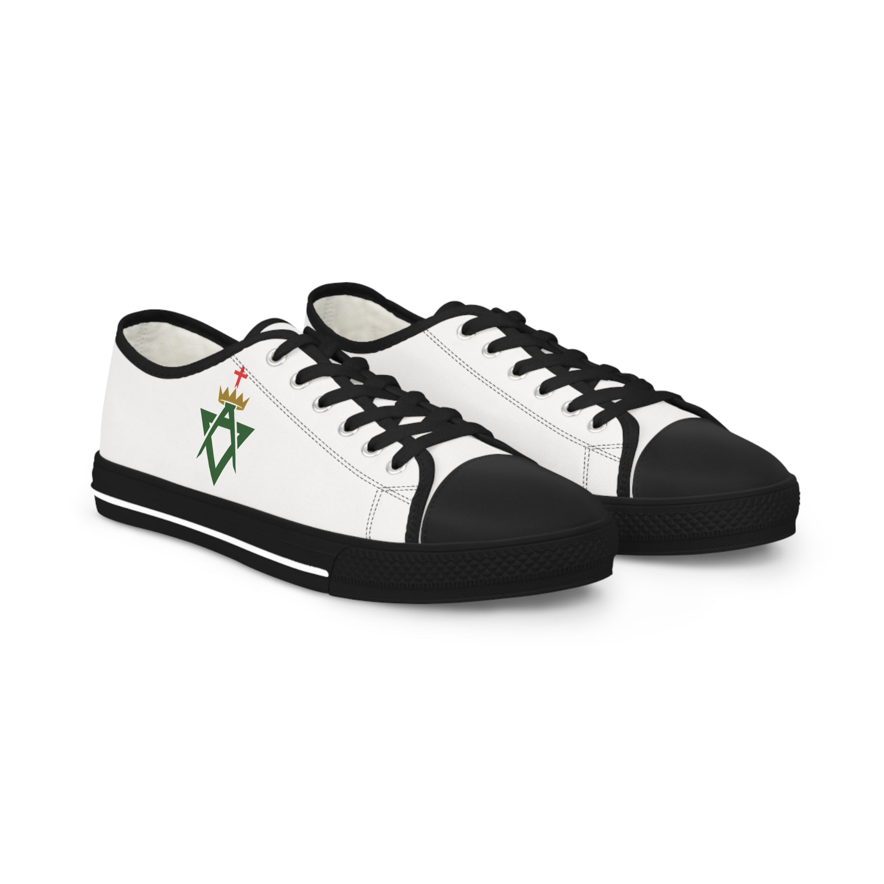 Allied Masonic Degrees Sneaker - Low Top Sneaker Black & White AMD Emblem - Bricks Masons