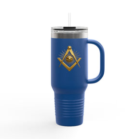 Master Mason Blue Lodge Ringneck Tumbler - Square & Compass with All-Seeing Eye