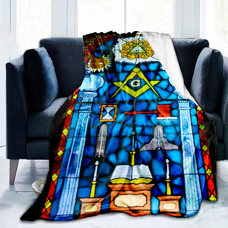 Masonic Blanket - 3D Print Flannel Plush Throw - Bricks Masons