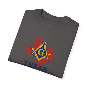 Master Mason Blue Lodge T-Shirt - Texas Mason Garment-Dyed Tee - Bricks Masons