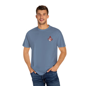 Master Mason Blue Lodge Canada Jurisdiction T-Shirt - Garment-Dyed Tee Various Colors - Bricks Masons