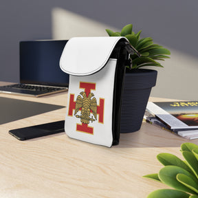 33rd Degree Scottish Rite Cell Phone Wallet - Red Cross With Gold Eagle Wings Down - Bricks Masons