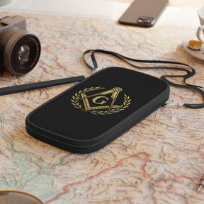 Master Mason Blue Lodge Passport Wallet - Square & Compass G with Wreath - Bricks Masons