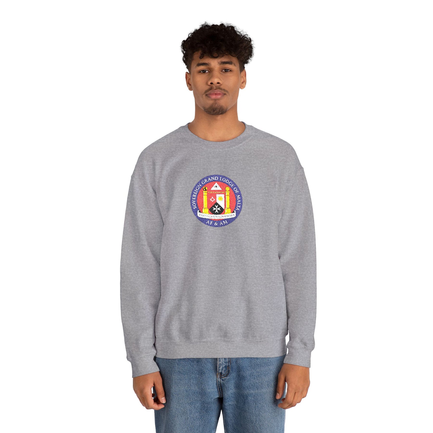 Malta Jurisdiction Sweatshirt - Crewneck Embroidered Emblem - Bricks Masons
