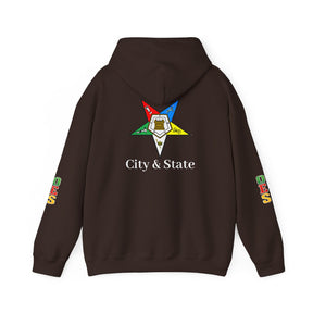 OES Hoodie - Colorful Eastern Star & Initials with Personalization - Bricks Masons