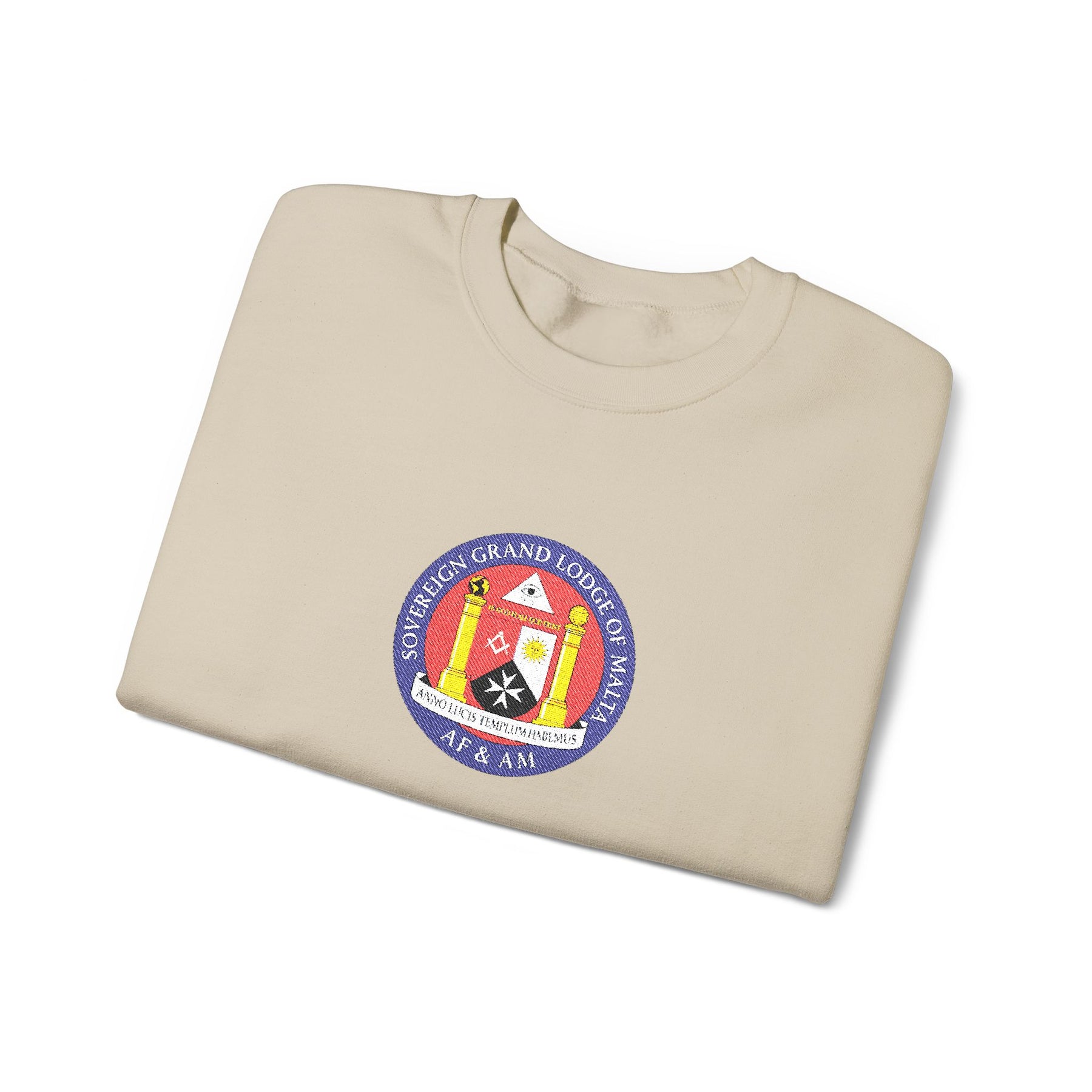 Malta Jurisdiction Sweatshirt - Crewneck Embroidered Emblem - Bricks Masons