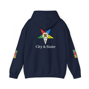 OES Hoodie - Colorful Eastern Star & Initials with Personalization - Bricks Masons