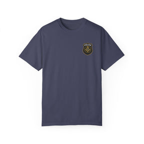 Master Mason Blue Lodge T-Shirt - Police Mason Garment-Dyed Tee - Bricks Masons