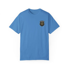 Master Mason Blue Lodge T-Shirt - Police Mason Garment-Dyed Tee - Bricks Masons
