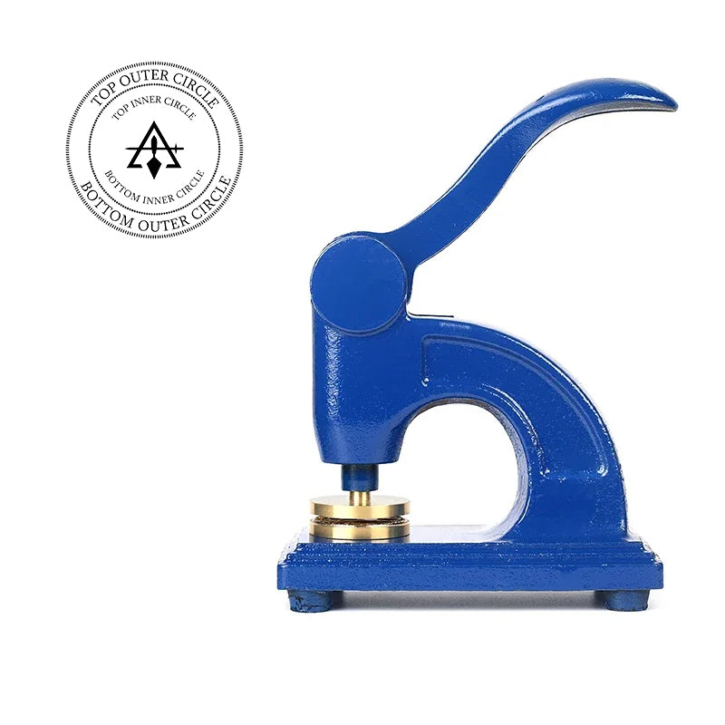 Royal & Select Masters Long Reach Seal Press - Heavy Embossed Stamp Blue Color Customizable - Bricks Masons
