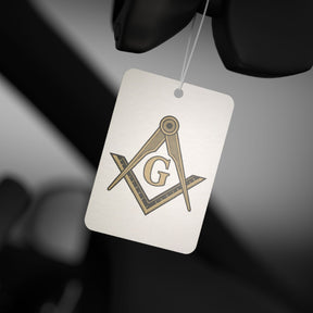 Master Mason Blue Lodge Car Air Freshener - Fresh Scent with Square & Compass G Emblem - Bricks Masons