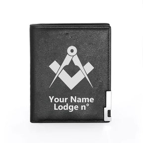 Master Mason Blue Lodge Wallet - Black & Brown