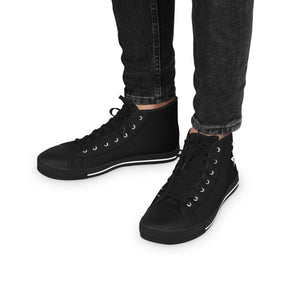Allied Masonic Degrees Sneaker - High Top Black & White AMD White Emblem - Bricks Masons