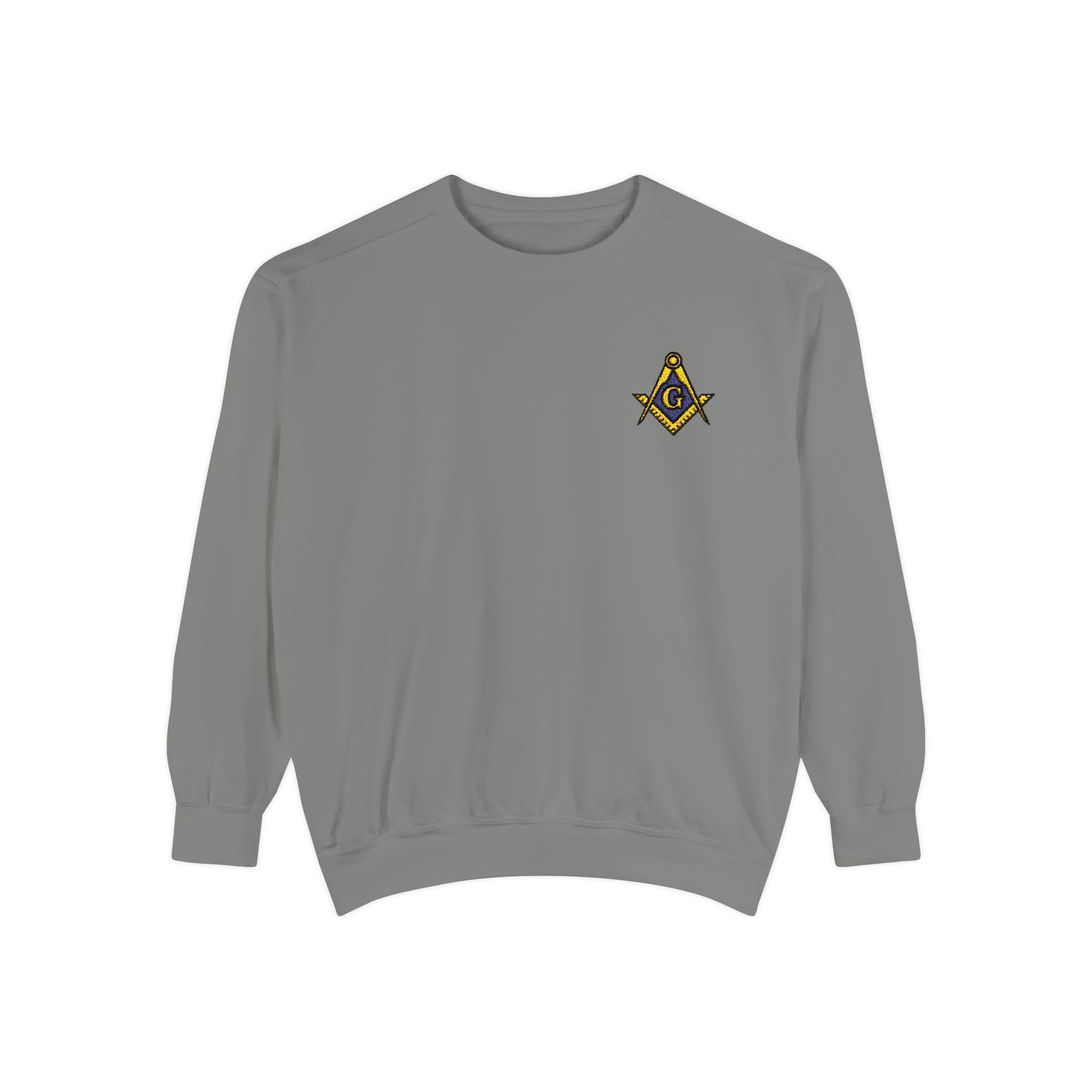 Master Mason Blue Lodge Sweatshirt - Embroidered Emblem Square & Compass G - Bricks Masons