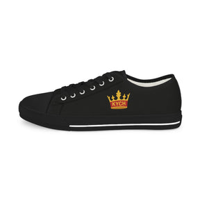 KYCH Sneaker - Low Top Sneaker Black & White Golden Emblem - Bricks Masons
