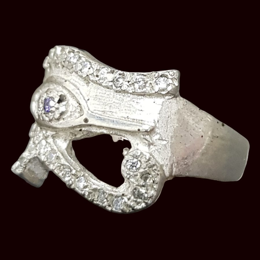 Horus Eye Ring, Silver and Stones, 8g, 1.5 x 2cm, Art. 874 - Bricks Masons