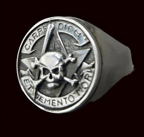 Masonic Carpe Diem Ring in Silver 1.8 cm 12 g Art 890 - Bricks Masons