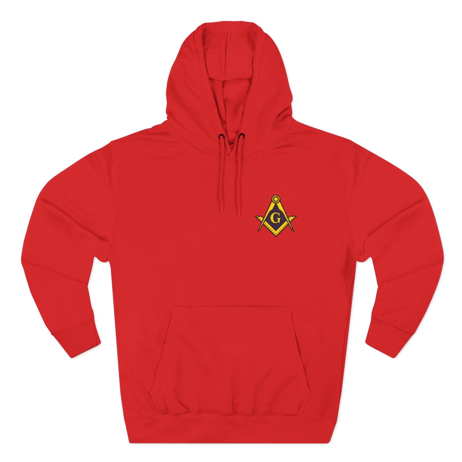 Master Mason Blue Lodge Hoodie - Three-Panel Fleece Embroidered S&C with G - Bricks Masons