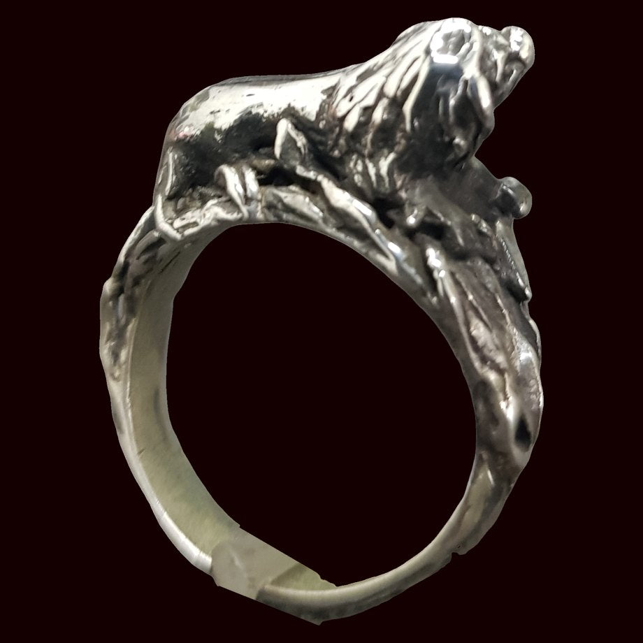 Rastafari Ring Leon Judah Silver 11 Gr 1.5 Cm Art 899 - Bricks Masons