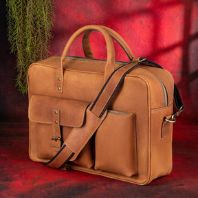 Order Of Malta Briefcase - Brown Leather - Bricks Masons